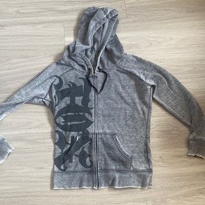 Gray Distressed Fox Hoodie - Womens Size M